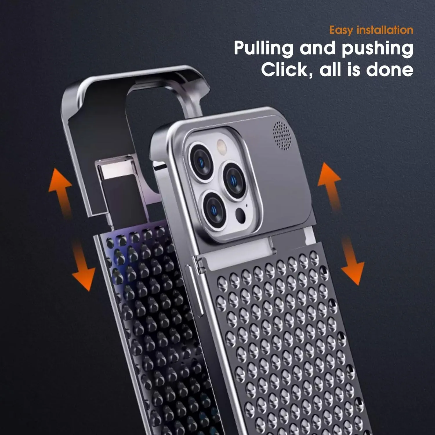 iPhone 15 Pro Super Slim AeroFLex Metal Frame Less Case with Magsafe - Grey / Silver
