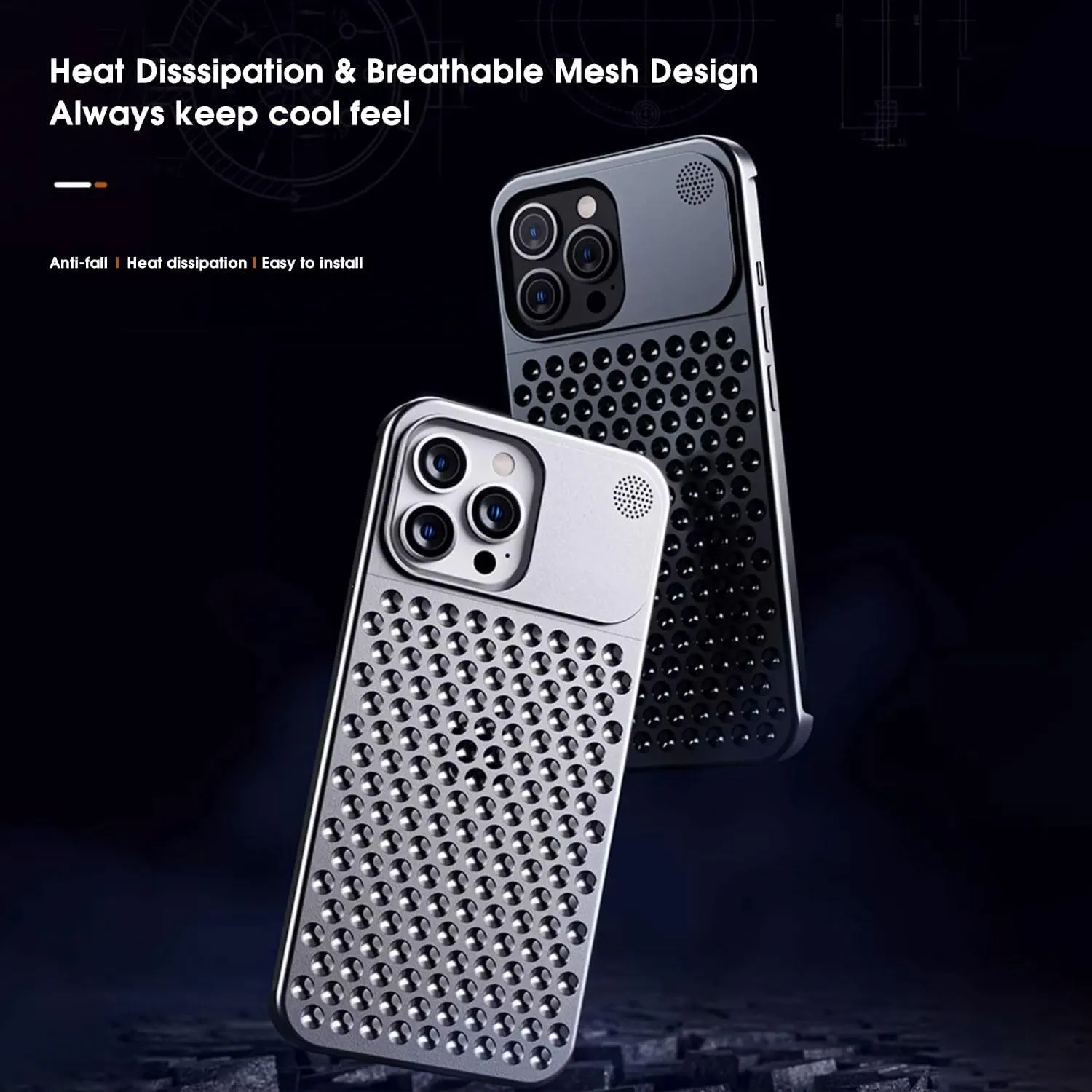iPhone 15 Pro Super Slim AeroFLex Metal Frame Less Case with Magsafe - Grey / Silver