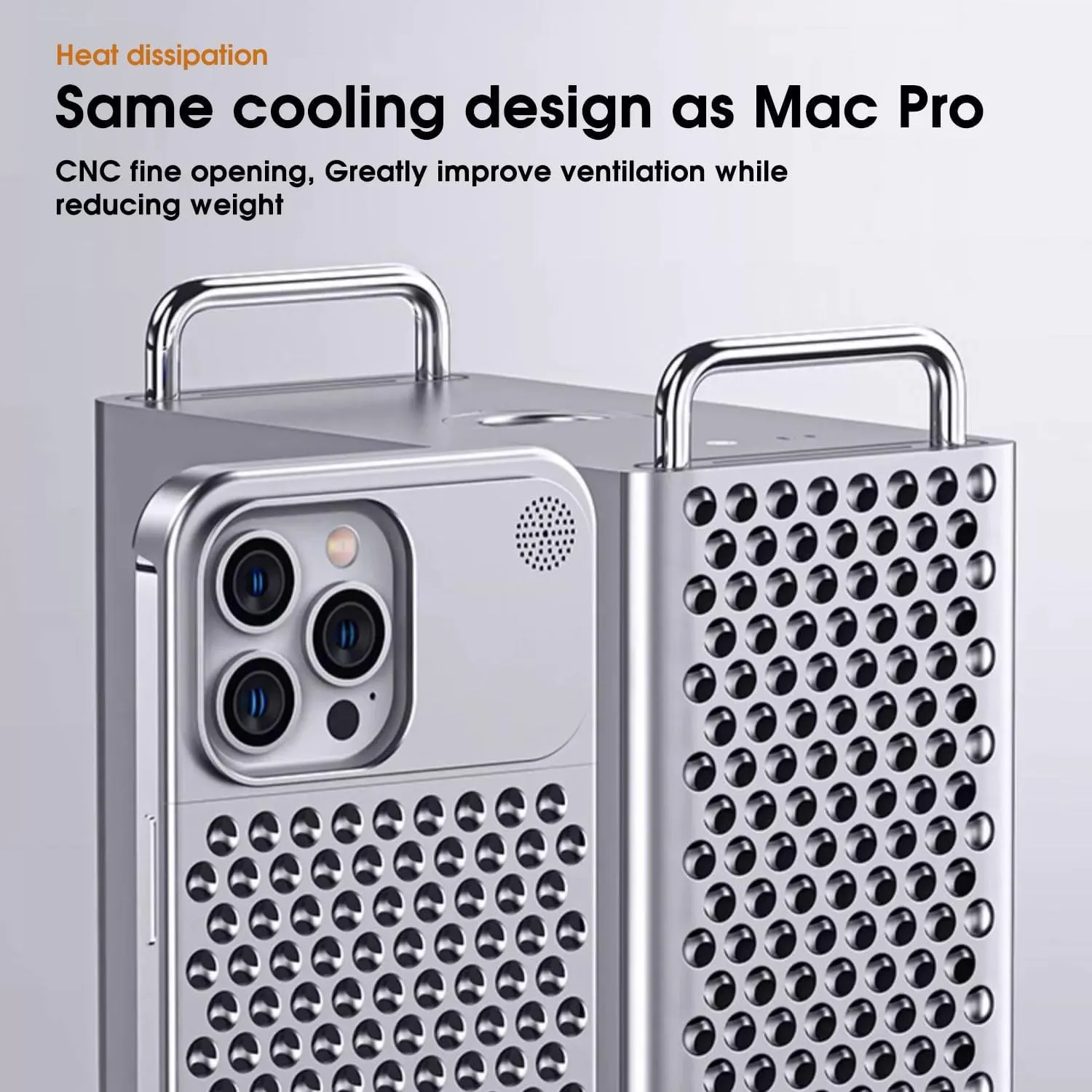 iPhone 15 Pro Super Slim AeroFLex Metal Frame Less Case with Magsafe - Grey / Silver