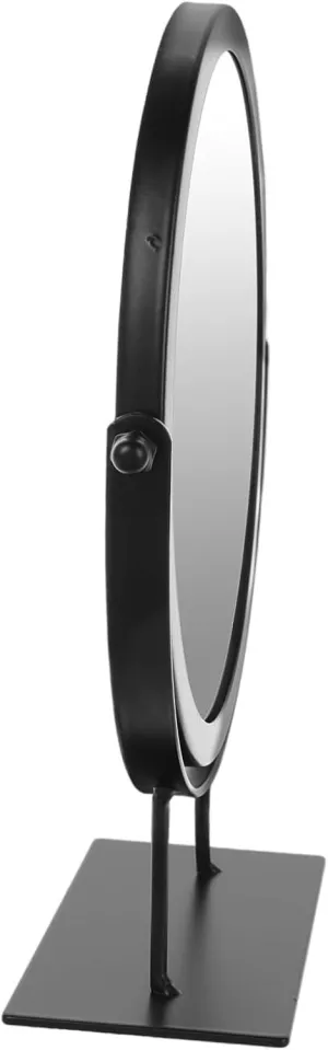 Iron Frame Desktop Makeup Mirror Rotating Tabletop Mirror Sturdy Stand for Living Room Bedroom Dorm