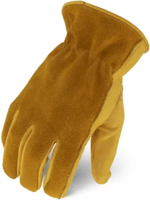 Ironclad Workhorse Leather Work Gloves, Suggested Uses For Landscaping, Ranch Work, Diy Projects, Sized XS, S, M, L, XL, XXL, XXXL (1 Pair), Gold Leather (IEX-WHO-01-XS)