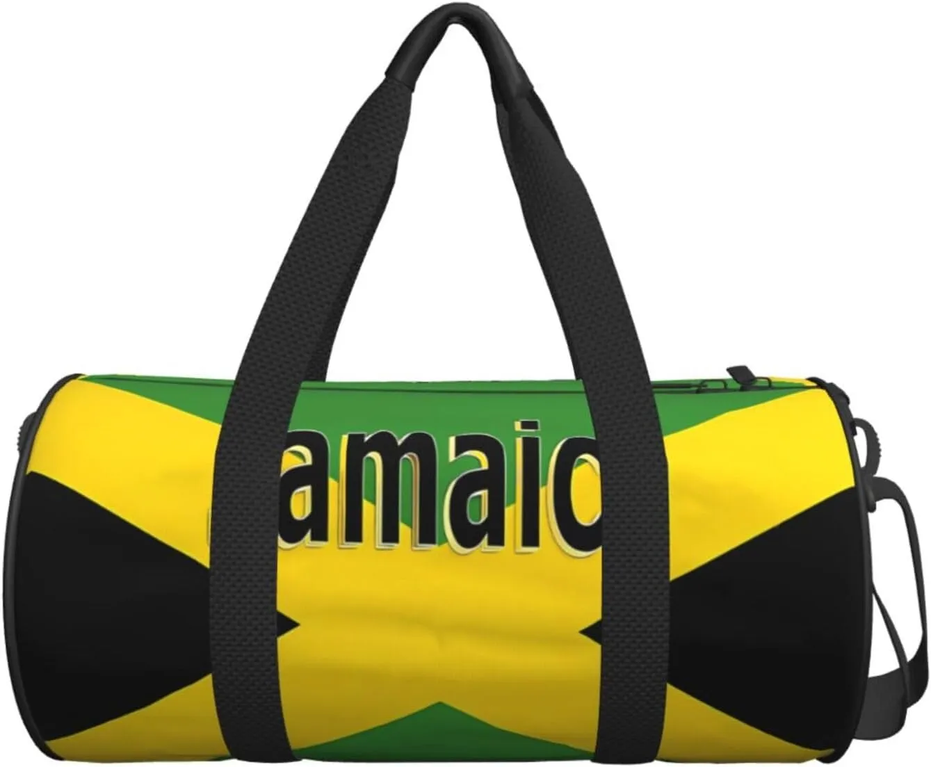 Jamaican Flag Round Travel Duffel Bag Large Capacity Gym Sports Bags for Hiking Vacation Trips