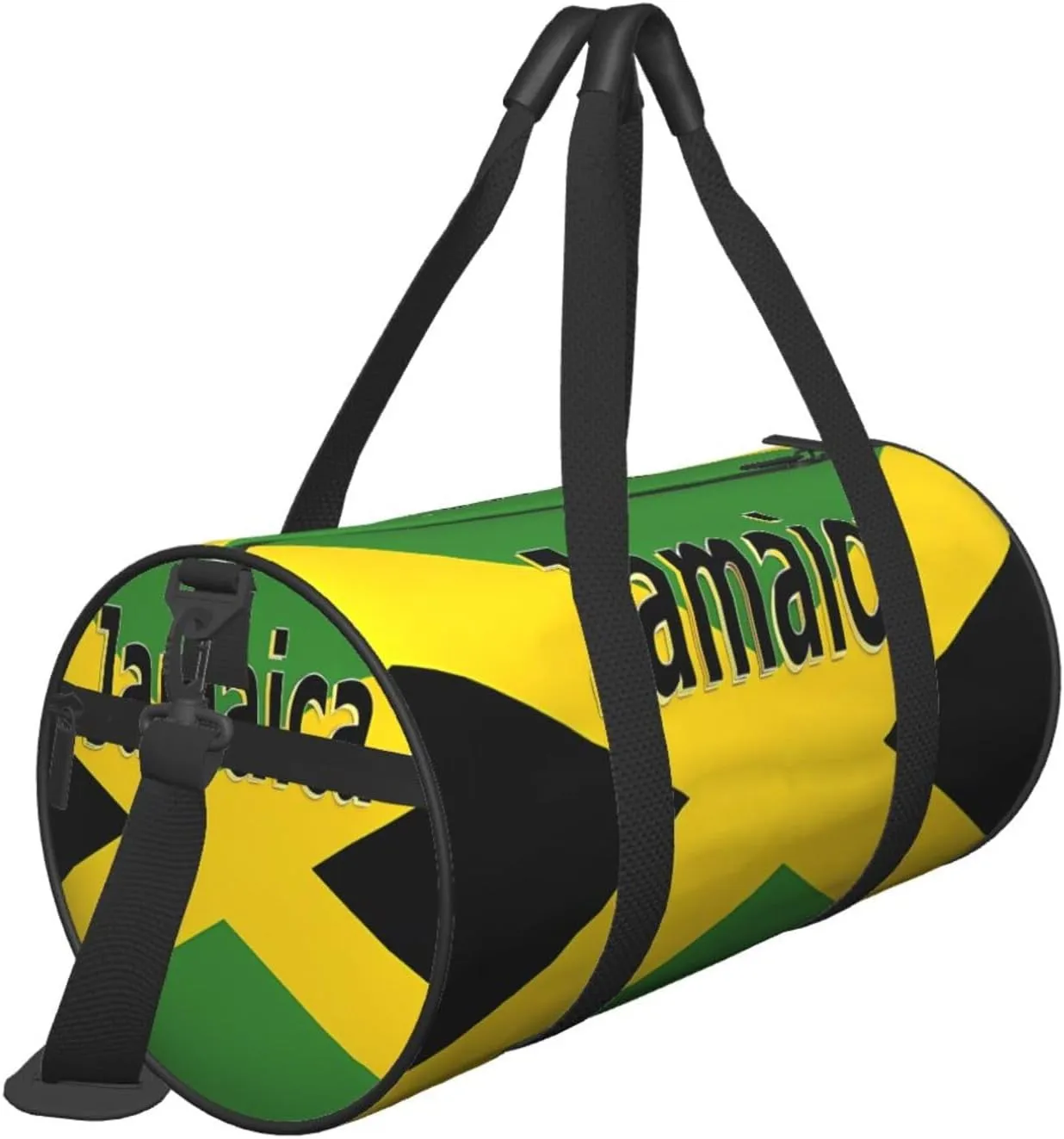 Jamaican Flag Round Travel Duffel Bag Large Capacity Gym Sports Bags for Hiking Vacation Trips