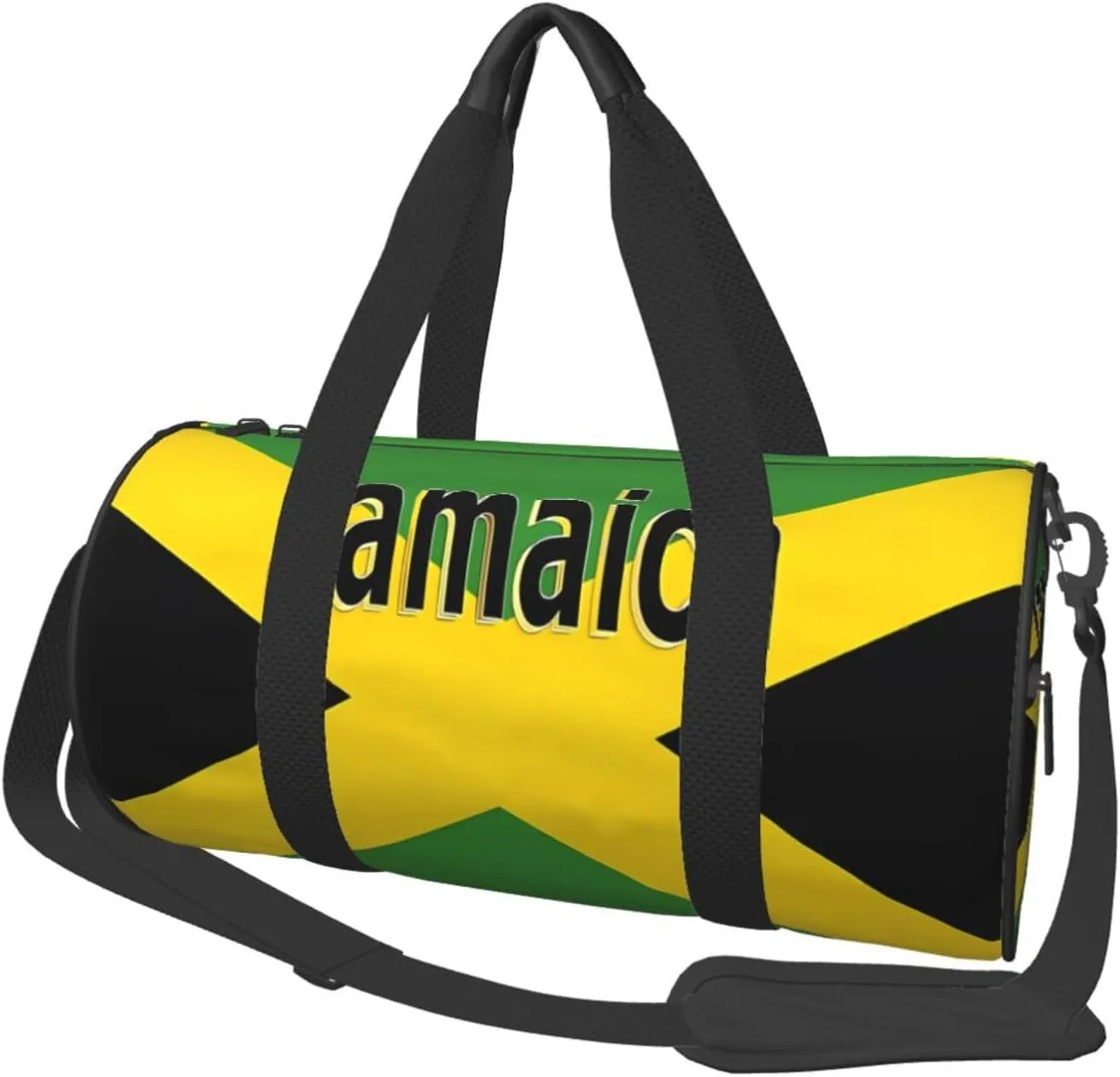 Jamaican Flag Round Travel Duffel Bag Large Capacity Gym Sports Bags for Hiking Vacation Trips