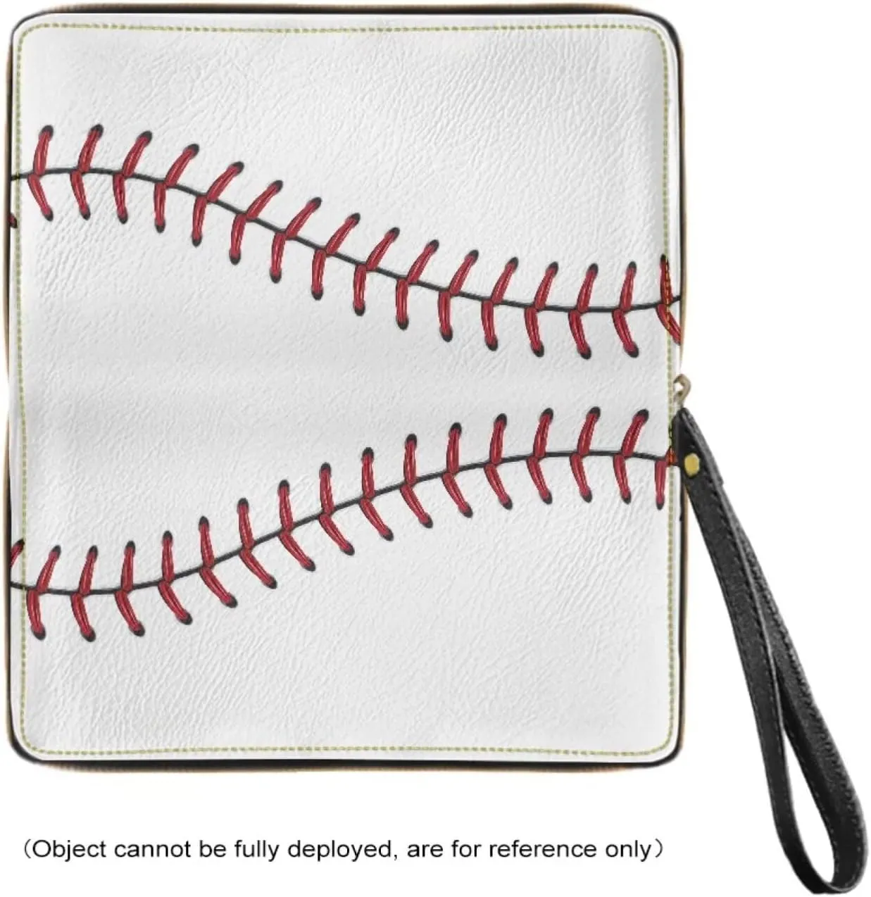 Jeiento Baseball Design Women's Custom Leather Zip Around Wallet Clutch with Wristlet Strap Dachshund Design Large Capacity