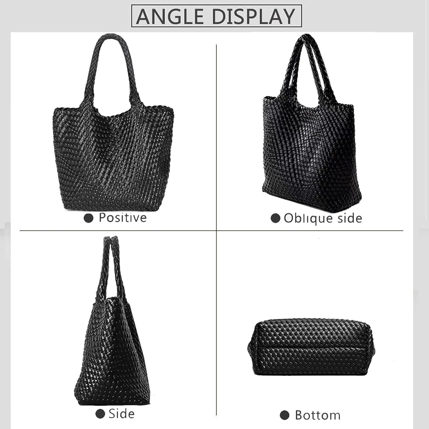JINMANXUE Fashion Woven Bag Shopper Bag Travel Handbags and Purses Women Tote Bag Large Capacity Shoulder Bags