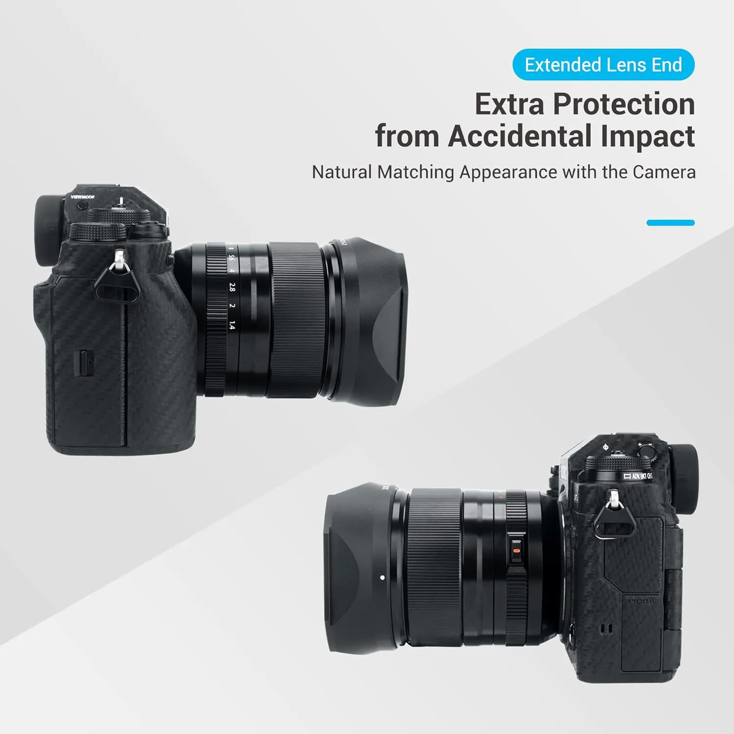 JJC Metal Square Lens Hood for Fujifilm Fuji Fujinon XF 23mm F1.4 R LM WR & XF 33mm F1.4 R LM WR Lens Replaces Fuji LH-XF23 II/LH-XF23-2 Lens Hood with a Hood Cap on X-T4 X-T3 X-Pro3 X-Pro2 Camera