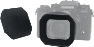 JJC Metal Square Lens Hood for Fujifilm Fuji Fujinon XF 23mm F1.4 R LM WR & XF 33mm F1.4 R LM WR Lens Replaces Fuji LH-XF23 II/LH-XF23-2 Lens Hood with a Hood Cap on X-T4 X-T3 X-Pro3 X-Pro2 Camera