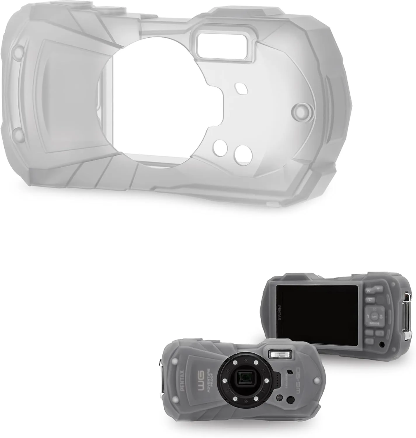 JJC Silicone Jacket for Pentax WG-90 and Ricoh WG-80, Anti-Scratch and Dustproof Camera Protective Case with Secure Grip Design and Not Affect The Use of Camera Buttons