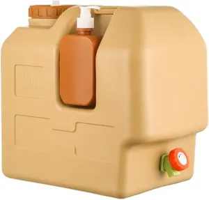 jojomis 20L Water Container with Spigot Portable Water Jug for Camping Outdoor Emergency Handwashing Brown