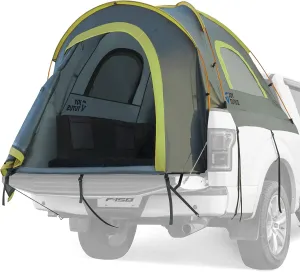 JOYTUTUS Pickup Truck Tent 2.0, Waterproof PU2000mm Double Layer for 2 Person, Portable Truck Bed Tent with Rainfly, 5.5'-6' Camping Preferred - Green, Aluminum Poles
