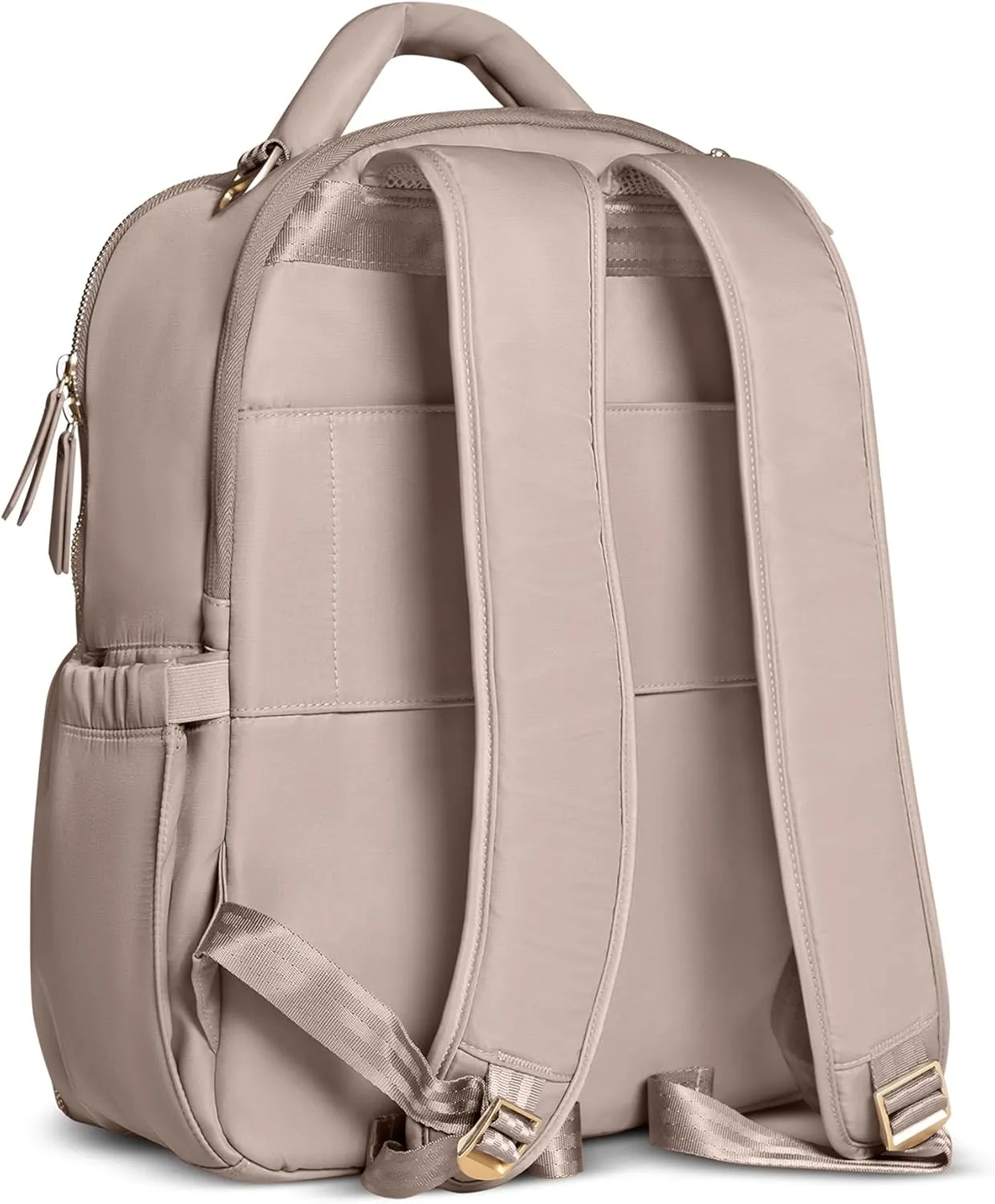 JuJuBe New Classic Diaper Bag Backpack with Portable Changing Pad, Stroller Straps, Large Travel Backpack for Boy or Girl, Carrying Baby Bottles, Wipes, Diapers, Pacifiers, Taupe, Mother's Day Gift