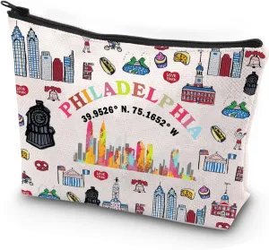 JYTAPP Philadelphia Trip Makeup Bag Philadelphia Travel Zipper Pouch Philadelphia Vacation Gift Philadelphia Welcome Bag Souvenir Gift