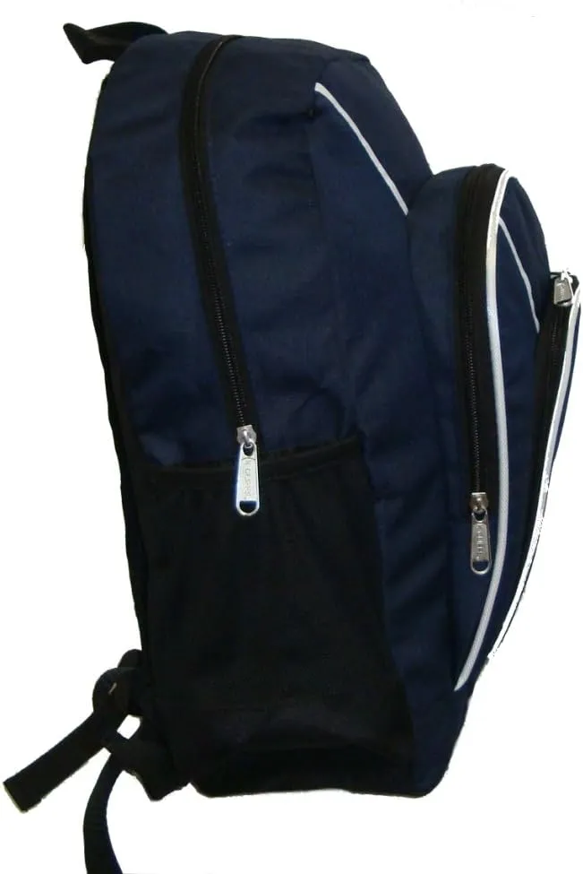 K-Cliffs 16 Inch Rip-stop Multi Pocket Backpack w/Side Mesh Pockets Navy Blue