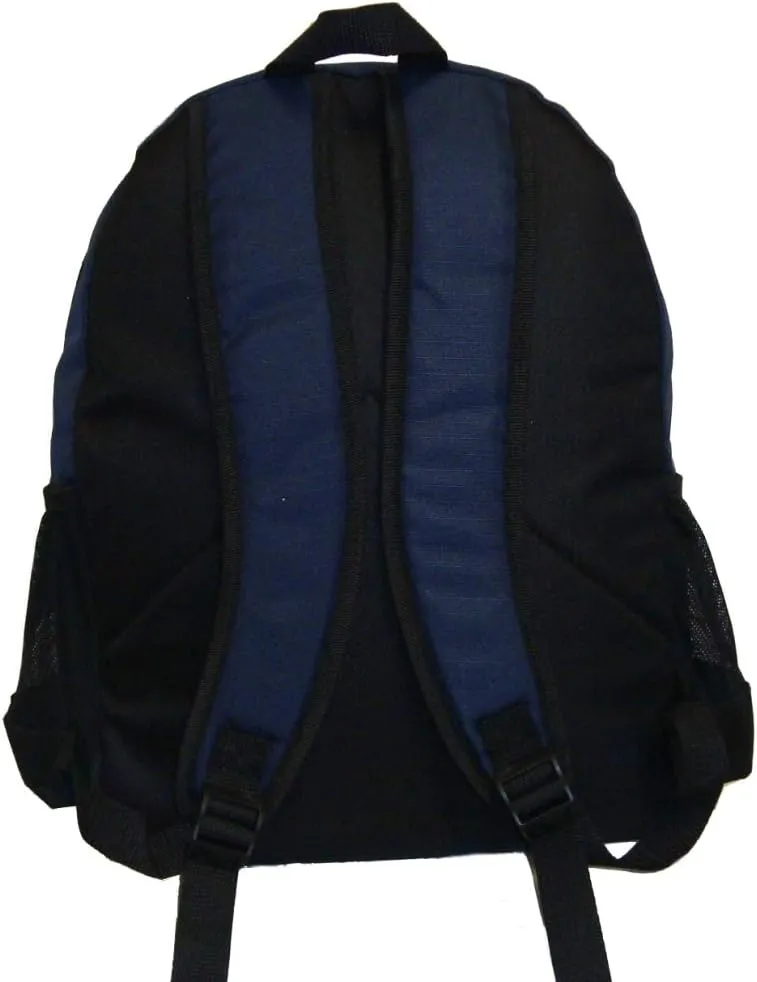 K-Cliffs 16 Inch Rip-stop Multi Pocket Backpack w/Side Mesh Pockets Navy Blue