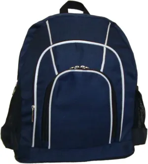 K-Cliffs 16 Inch Rip-stop Multi Pocket Backpack w/Side Mesh Pockets Navy Blue