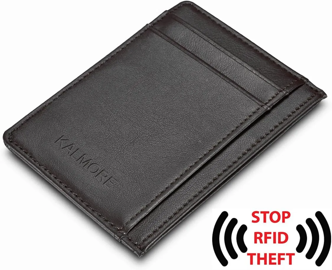 KALMORE Women's Credit Card Holder Leather Slim Minimalist Wallet