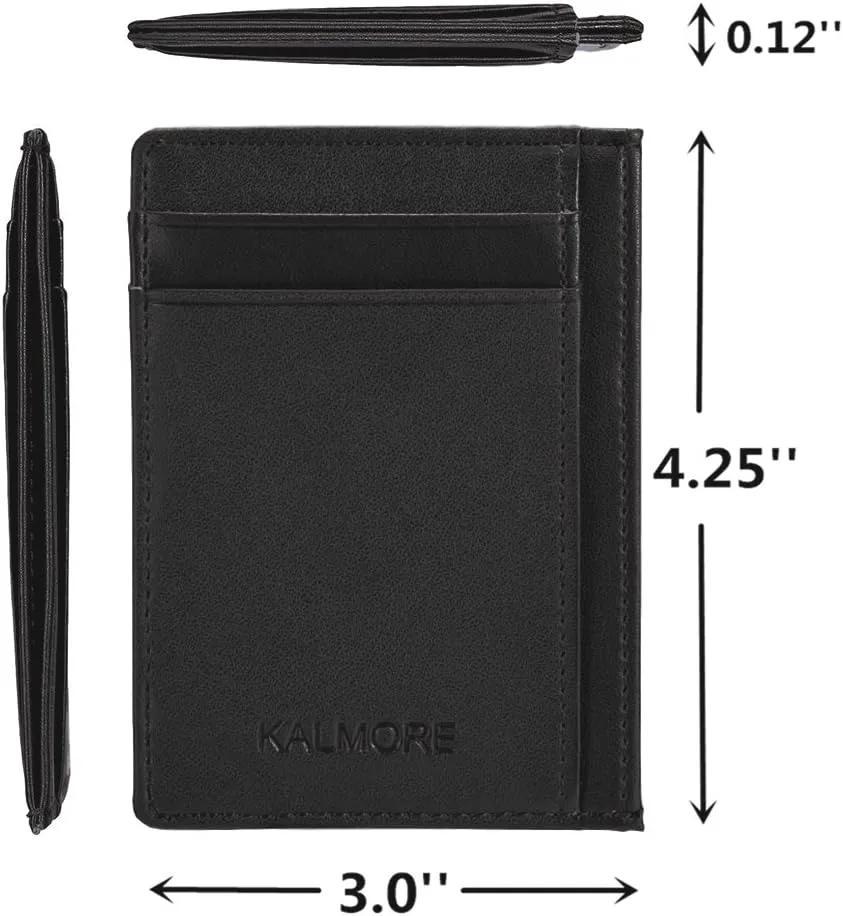 KALMORE Women's Credit Card Holder Leather Slim Minimalist Wallet