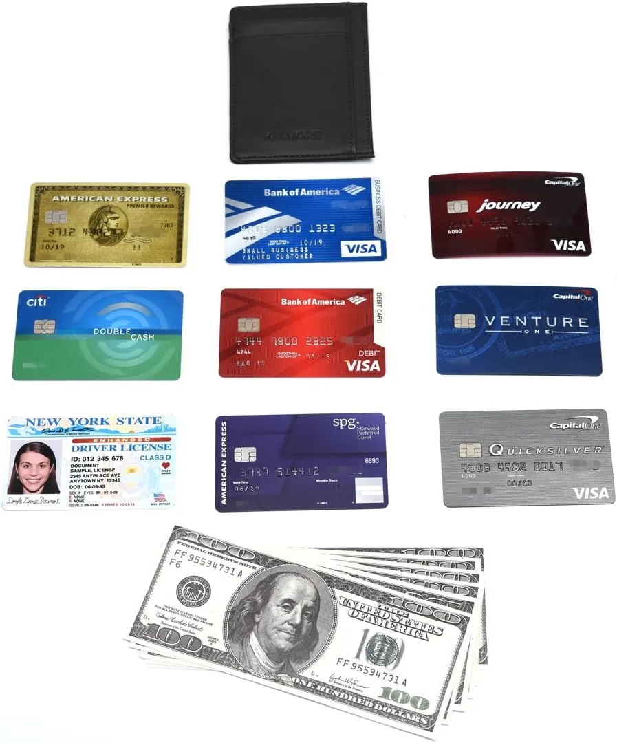 KALMORE Women's Credit Card Holder Leather Slim Minimalist Wallet