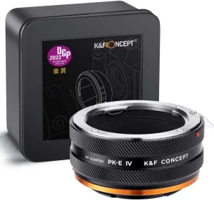 K&F Concept IV PRO Pentax K-NEX Lens Mount Adapter Manual Focus Compatible with Pentax K Series and AF Series Lens to Sony-E NEX Mount Camera Body with Matting Varnish Design