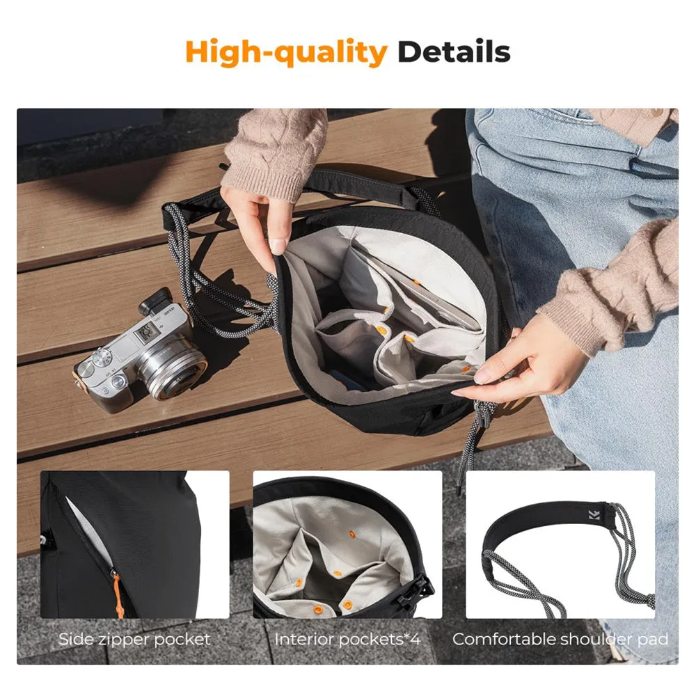 K&F Concept Urban Wander 11 5L Camera Shoulder Sling Bag   Detachable Camera Strap with Magnetic Closure, Water Resistant and Accessory Compartments