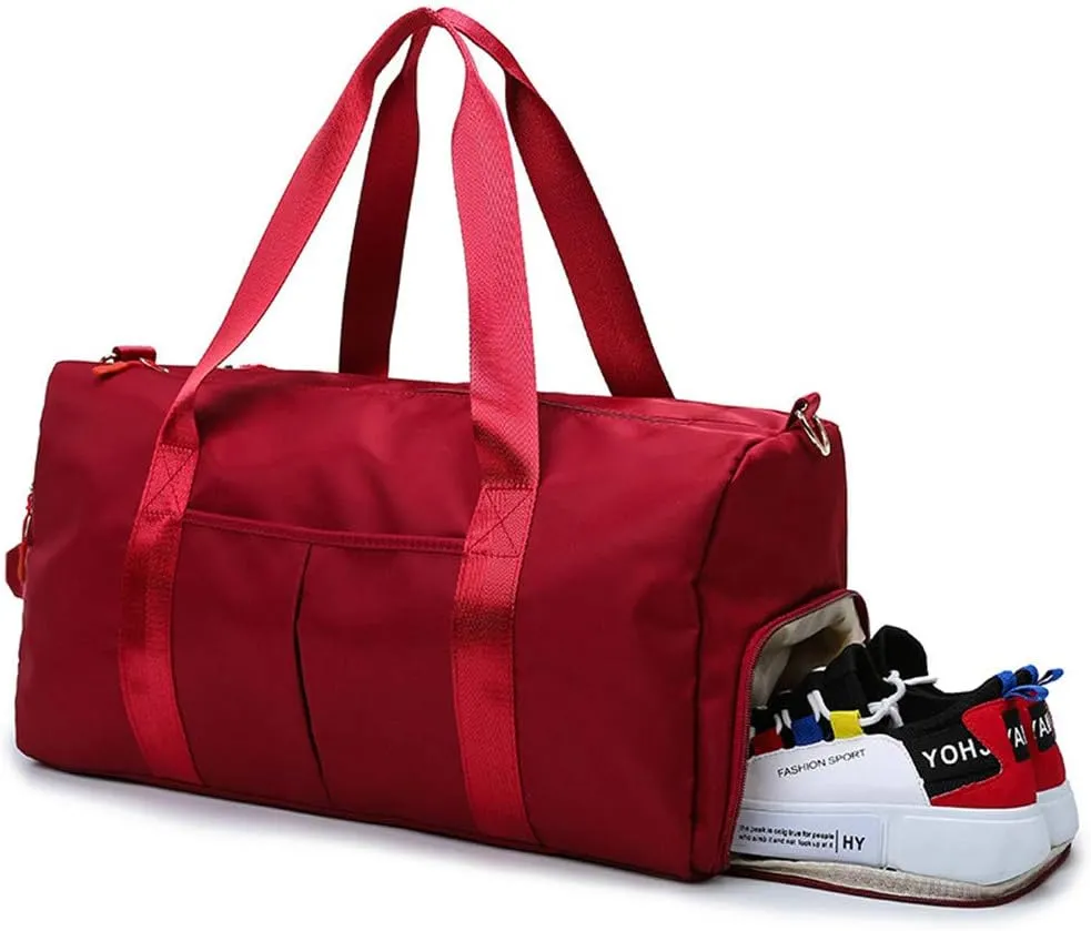 KARRESLY Sports Gym Bag for Women or Men Travel Duffel Bag with Wet Pocket and Shoes Compartment for Training Swim Yoga(Light Blue)