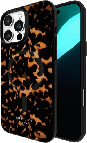 kate spade new york iPhone 16 Pro Max Case - Compatible with MagSafe - Designer Phone Case - Tortoise