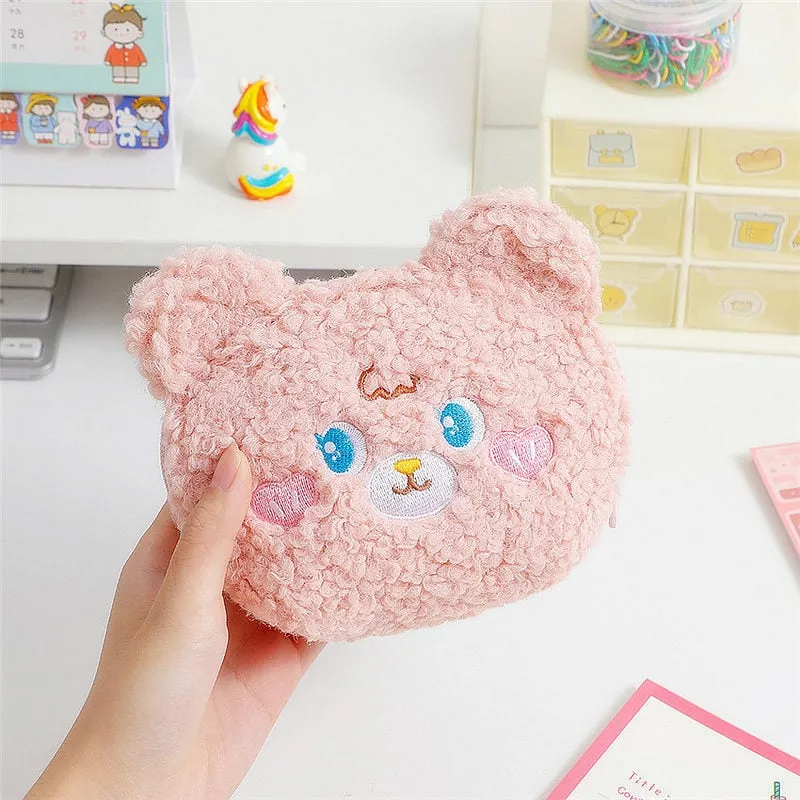 Kawaii Bear Plush Cosmetic Bag