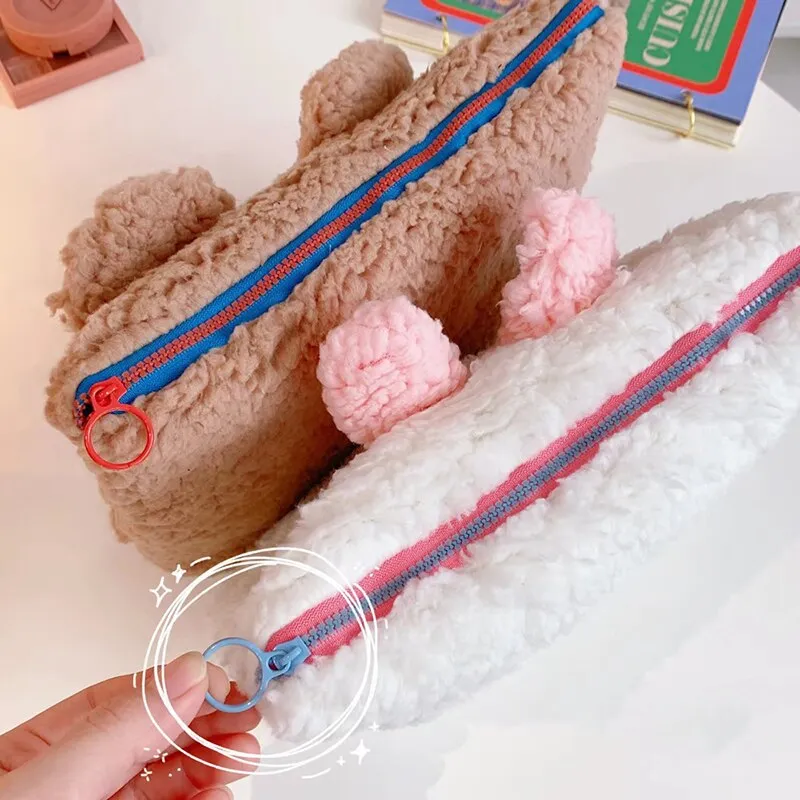 Kawaii Bear Women's Plush Cosmetic Bag