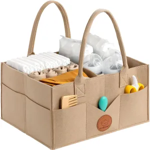 KeaBabies Diaper Caddy Organizer - Baby Organizer for Nursery, Car Storage Organizer, Baby Gift Basket, Changing Table Organizer, Portable Diaper Organizer Caddy for Girls, Boys (Taupe)