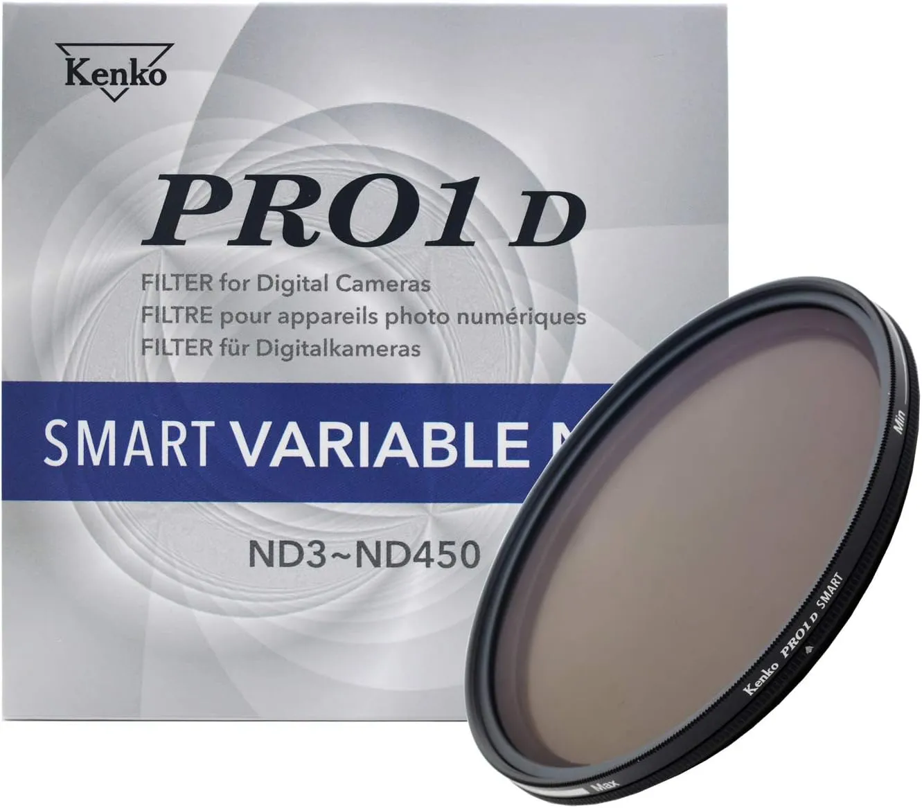 Kenko ND Filter PRO1D Smart Variable NDX3-450 Filter 82mm, for reducing The Amount of Light, Stepless Concentration Adjustment