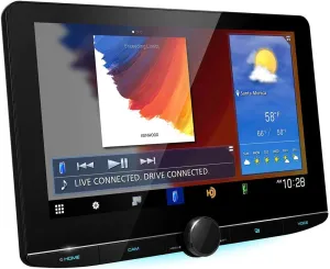 KENWOOD eXcelon Reference DMX1057XR 10.1" Digital Multimedia Bluetooth Car Stereo with USB, 10.1" Floating Touchscreen HD Display, AM/FM HD Radio, Double DIN, Apple CarPlay or Android Auto, SiriusXM