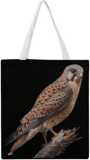 Kestrel Bird Novelty Tote Bag Canvas Shoulder Bag Reusable Grocery Shopping Bag Funny Handbag Printed