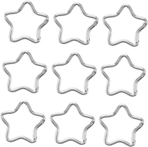 KESYOO 10Pcs Star Shaped Carabiner Clips Lightweight Alloy Keychain Clips for Keys Bags and Outdoor Activities Reliable and Portable Star Design