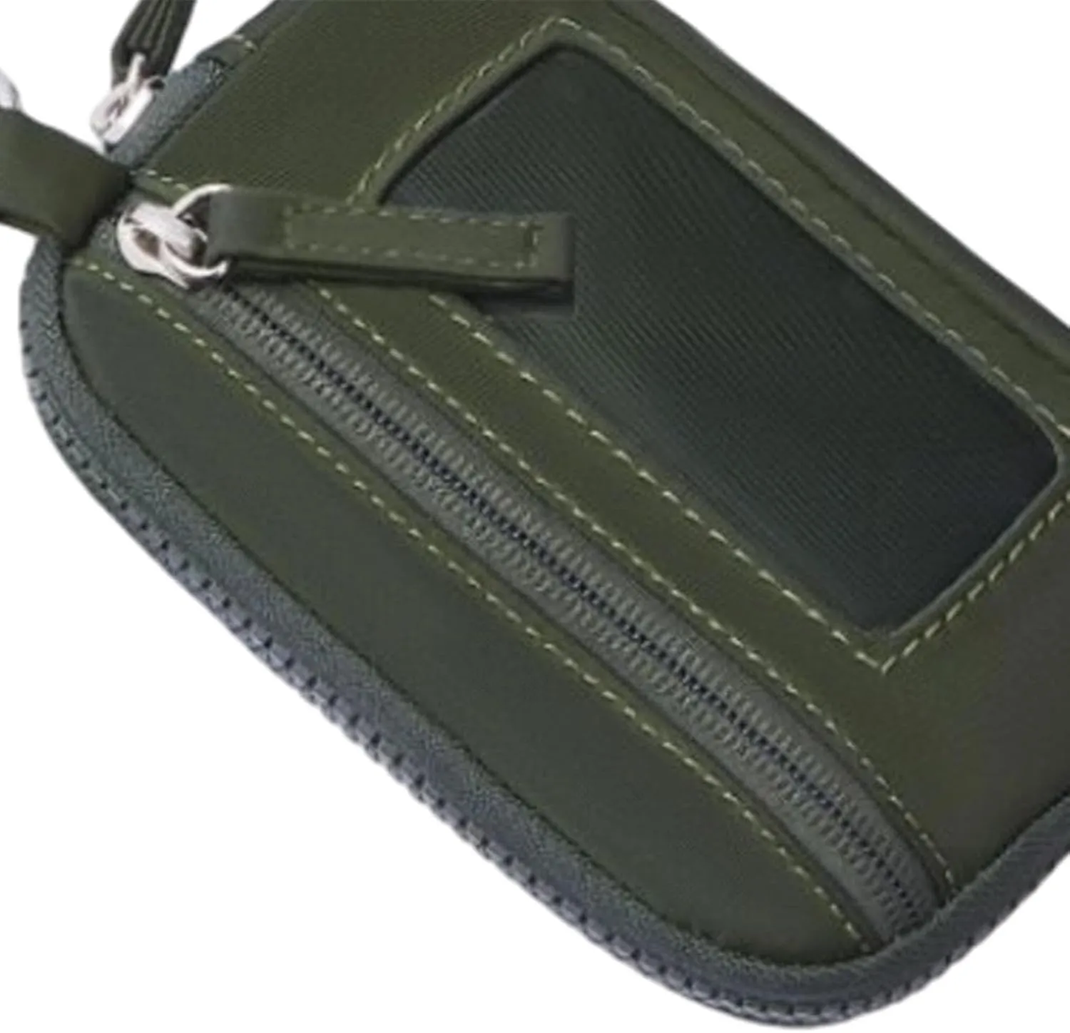 Keychain Wristlet Wallet Small Wallet with Keyring Bag Water Resistant Practical Purse Double Pouch for Birthday Gift Trekking, Green
