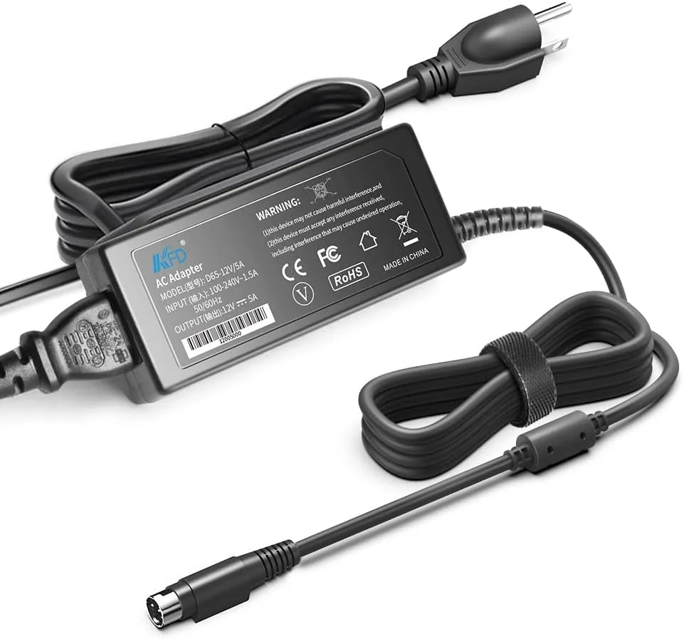 KFD 4-Pin 12V 5A AC DC Adapter Charger for Hikvision epcom EV1016TURBO TVI TurboHD DS-7204HGHI-SH DS-7208HGHI-SH DS-7216HGHI-SH DS-7208 HQHI-K1 DS-7216HQHI-K1 DS-7200HQHI-K2 DVR Power Supply Cord