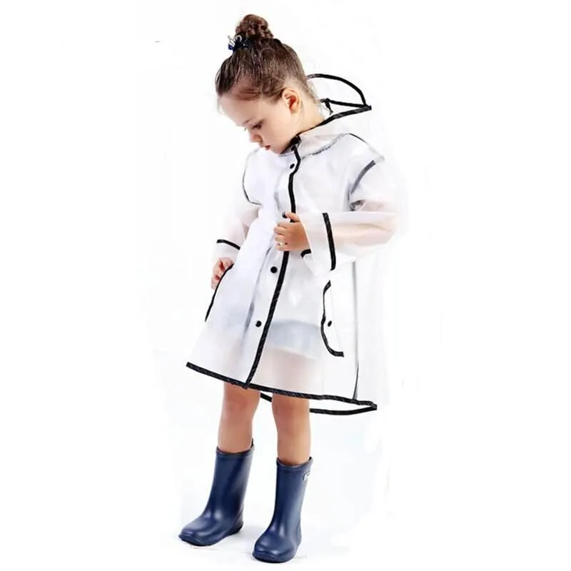 Kids Waterproof Transparent Raincoat - Cute Kids Rainwear