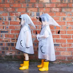 Kids Waterproof Transparent Raincoat - Cute Kids Rainwear