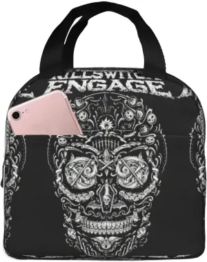 Killswitch Rock Band Engage Insulated Lunch Bag Reusable Lunch Tote Bag Lunch Container Meal Holder with Front Pocket Beautiful Handbag Lunch Zipper Cooler Bag for Picnic