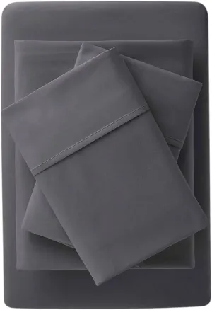 King Size Sheet Set, 1000 Thread Count, 100% Egyptian Cotton, Sateen Weave Luxury King Sheets, 18" Deep Pocket, 4 Piece Set, Includes 1 Fitted Sheet, 1 Flat Sheet, 2 Pillowcases, Elephant Grey