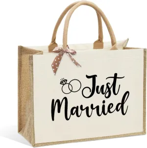 KongMoTree Bride Bag, Bride Gifts, Bridal Shower Gifts, Canvas Tote Bag, Wedding Honeymoon Gift Reusable Shoulder Bags