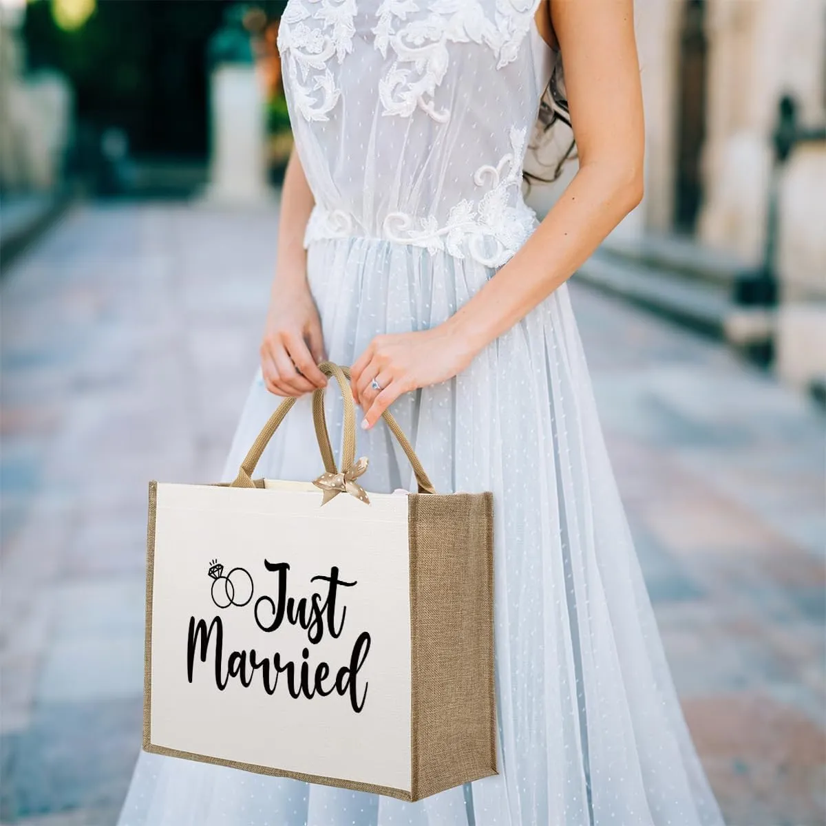 KongMoTree Bride Bag, Bride Gifts, Bridal Shower Gifts, Canvas Tote Bag, Wedding Honeymoon Gift Reusable Shoulder Bags