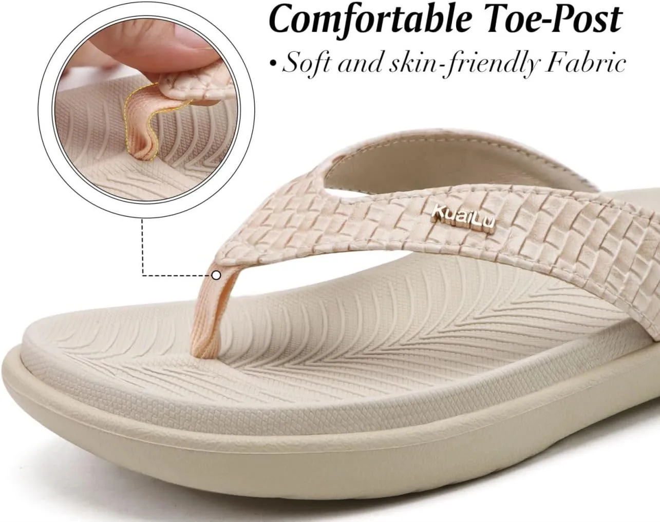 KuaiLu Womens Flip Flops Ladies Yoga Mat Comfortable Walking Thong Sandals With Plantar Fasciitis Arch Support Slip On Indoor Outdoor For Summer