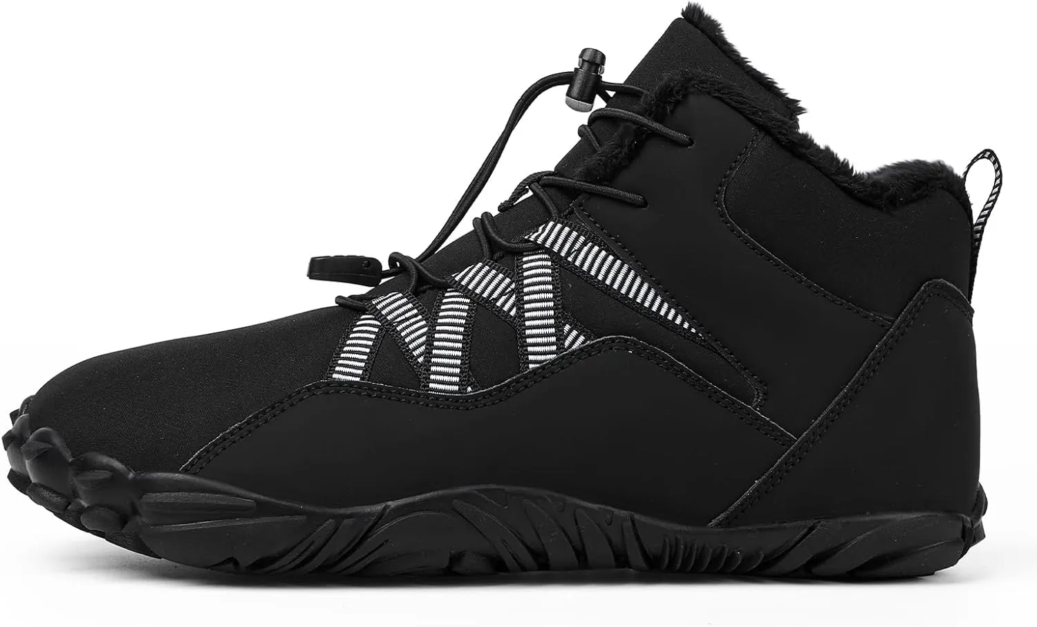 Kubbon Women's Winter Snow Boots,Soft Cozy Fur Lined Adjustable Slip-on Non Slip Booties Wide Toe Box Zero Drop Ankle Booties，Waterproof Outdoor Hiking Sneakers