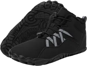 Kubbon Women's Winter Snow Boots,Soft Cozy Fur Lined Adjustable Slip-on Non Slip Booties Wide Toe Box Zero Drop Ankle Booties，Waterproof Outdoor Hiking Sneakers
