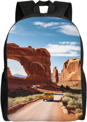 Laptop Backpack for Men Women Carry On Backpack Arches national park entrance Backpack Lightweight Travel Bag Casual Daypack