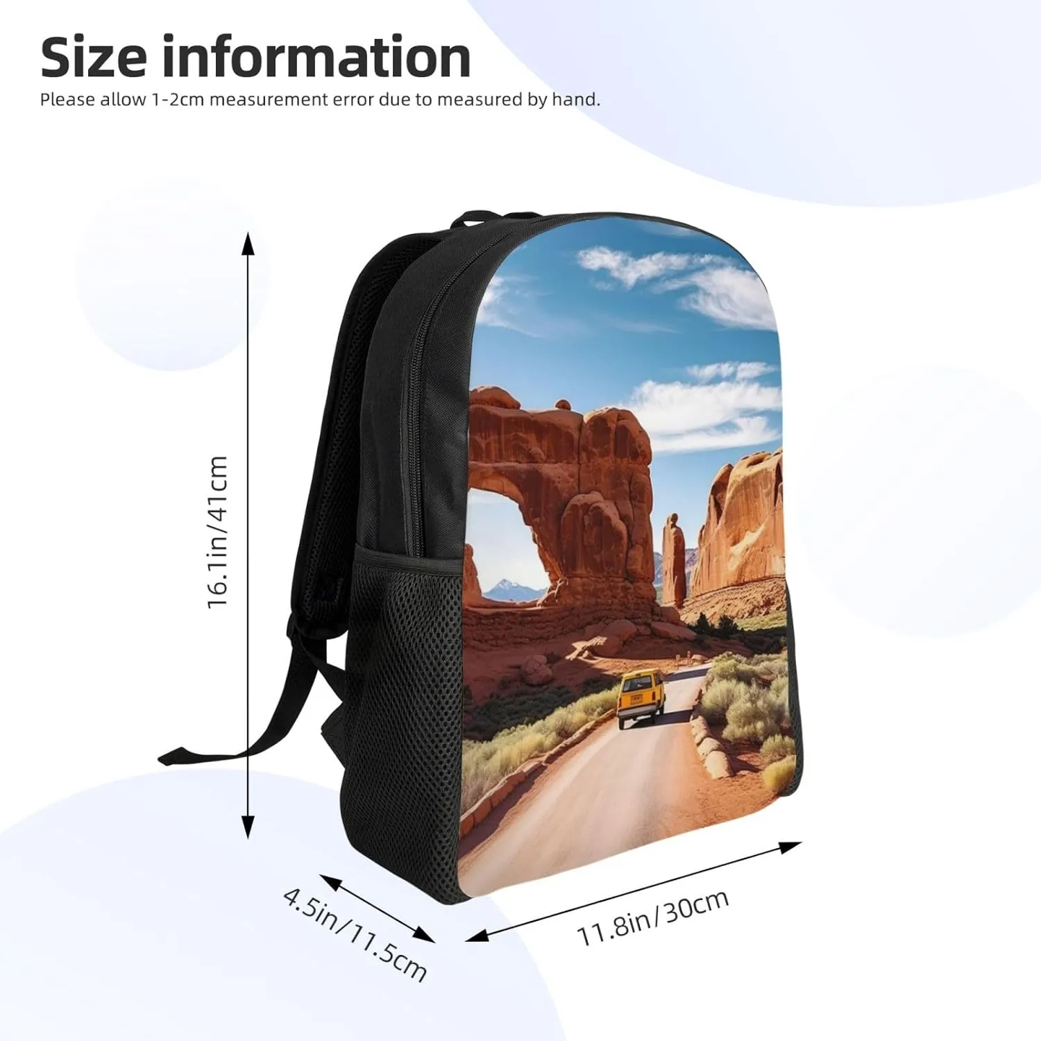 Laptop Backpack for Men Women Carry On Backpack Arches national park entrance Backpack Lightweight Travel Bag Casual Daypack