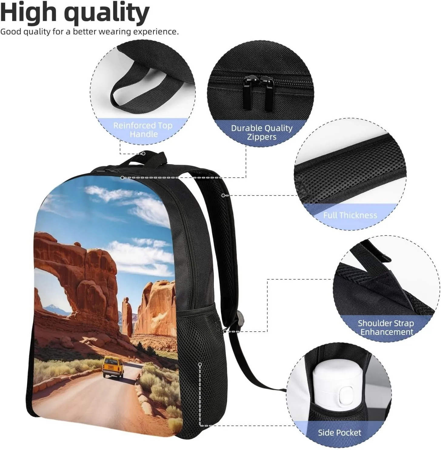 Laptop Backpack for Men Women Carry On Backpack Arches national park entrance Backpack Lightweight Travel Bag Casual Daypack