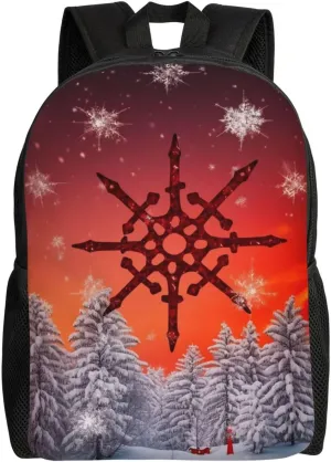 Laptop Backpack for Men Women Carry On Backpack Red Sky Snow flake Backpack Lightweight Travel Bag Casual Daypack