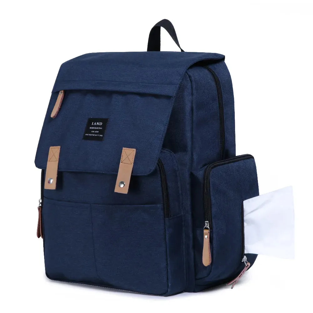 Large Capacity Diaper Backpack with Changing Mat